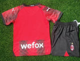 2023/24 AC Milan Home Kids Soccer Jersey 不带旧袖广告