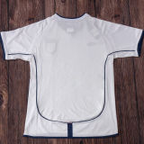 2002 England Home White Retro Soccer Jersey