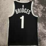 2023 Nets BRIDGES #1 Black NBA Jerseys