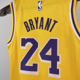 Lakers BRYANT #24 Yellow Kids NBA Jersey 热压