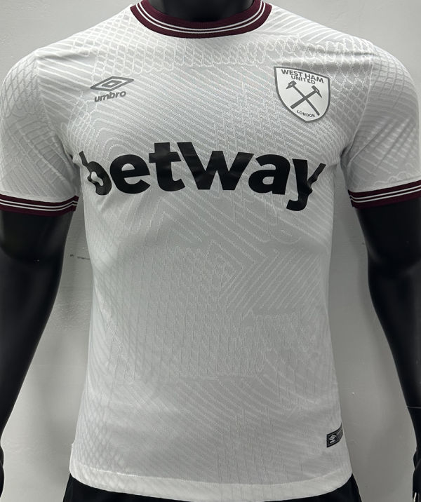 2023/24 West Ham Away White Player Version Soccer Jersey