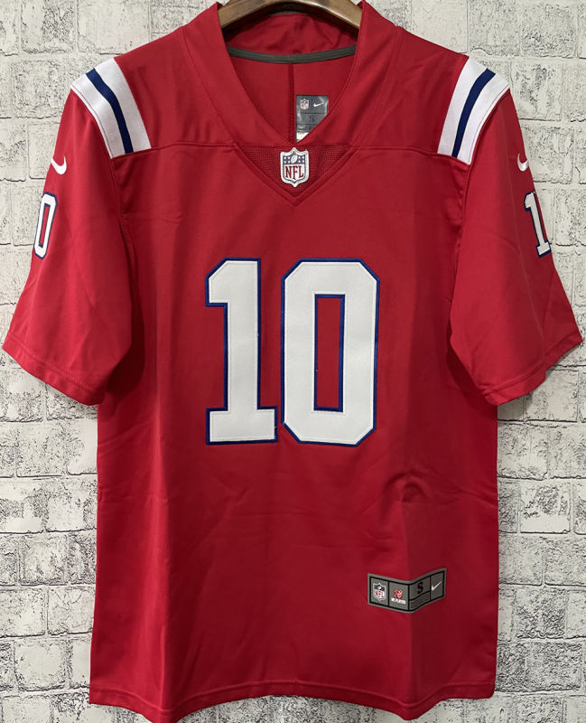 Men's New England Patriots JONES #10 Red NFL Jersey