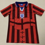 1998 England Away Red Retro Soccer Jersey