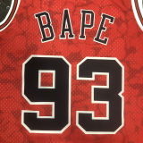 1997/98 Bulls BAPE×M&N #93 Red NBA Jerseys