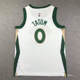 2023/24 Celtics TATUM #0 White Kids City Edition NBA Jerseys 刺绣