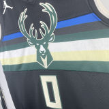 2023/24 Bucks LILLARD #0 Black NBA Jerseys