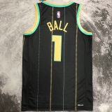 2023 Hornets BALL #1 Black City Edition NBA Jerseys