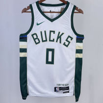 2023/24 Bucks LILLARD #0 White NBA Jerseys