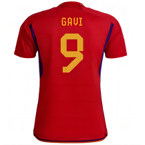 GAVI #9 Spain 1:1 Quality Home Red Fans Jersey 2022/23