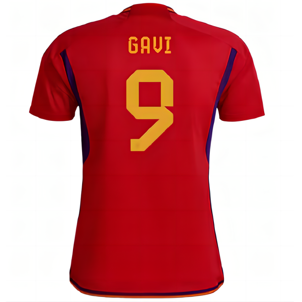 GAVI #9 Spain 1:1 Quality Home Red Fans Jersey 2022/23