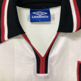 1998/99 M Utd Away White Retro Soccer Jersey