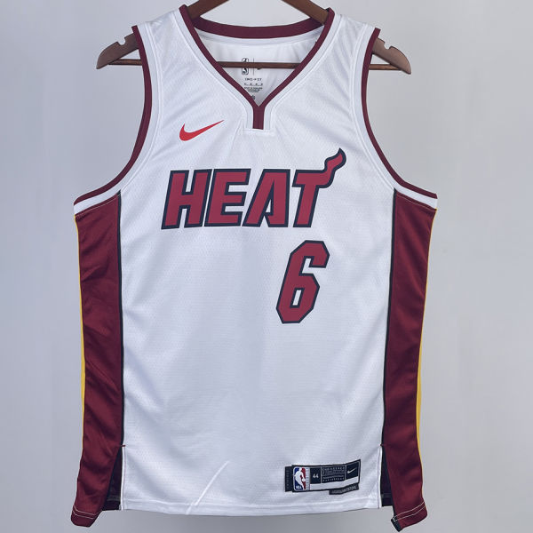 2023/24 Miami Heat JAMES #6 White NBA Jerseys