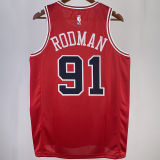 2023/24 Bulls RODMAN #91 Red NBA Jerseys