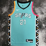 Spurs DUNCAN #21 Light Green City Edition NBA Jerseys