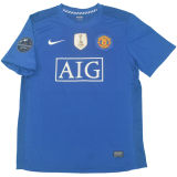 RONALDO #7 2008-09 M Utd Away Retro Jersey 欧冠字体 07/08球+2008世俱杯金章