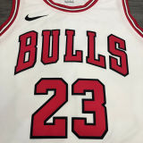 Bulls Jordan #23 White NBA Jerseys Hot Pressed