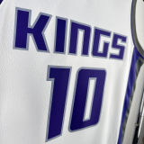 2023/24 Kings SABONIS #10 White NBA Jerseys 热压