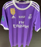 RONALDO # 7 RM Purple UCL FINAL CARDIFF 2017 Retro Jersey 2016/17 (Have All Patch) (2016+11) 全套章 +2017胸前小字