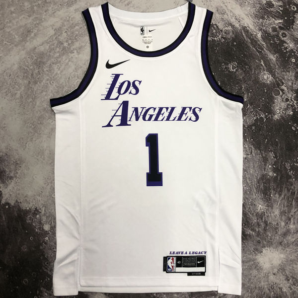 2023 Lakers RUSSELL #1 White NBA Jerseys 热压