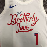 76ers HARDEN #1 City Edition White NBA Jerseys