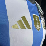 CAMPEONES DEL MUNDO 3 Stars Argentina Home Player Version Jersey 2024/25 (Have FlFA World Champion 2022 球员版有胸前章)