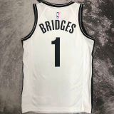 2023 Nets BRIDGES #1 White NBA Jerseys