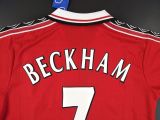 1998-1999 M Utd Home #7 Beckham Retro Soccer Jersey