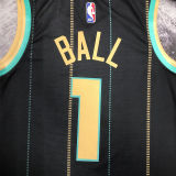 2023 Hornets BALL #1 Black City Edition NBA Jerseys