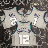 Hornets OUBREJR. #12 Grey NBA Jerseys