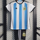 2022/23 Argentina Home Kids Soccer Jersey (3 Stars 3星)