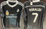 RONALDO # 7 RM Black Dragon Retro Long Sleeve Jersey 2014/15 (Have All Patch) (2014+10) 全套章
