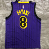 2018 LA Lakers BRYANT #8 Purple Stripe Limited Edition NBA Jerseys Hot Pressed