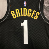 2023 Nets BRIDGES #1 Black NBA Jerseys