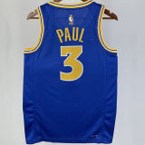 2023/24 Lakers PAUL #3 Blue Retro NBA Jerseys 热压