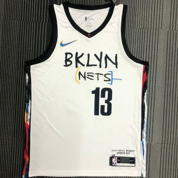 2021 Nets HARDEN #13 City Edition White NBA Jerseys Hot Pressed