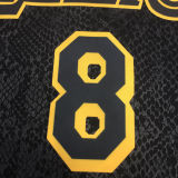LA Lakers Before #8 After Bryant #24 Black Snake NBA Jerseys Hot Pressed前8后24