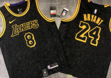 LA Lakers Before #8 After Bryant #24 Black Snake NBA Jerseys Hot Pressed前8后24