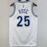 2023/24 Timberwolves ROSE # 25 White Retro NBA Jerseys 热压