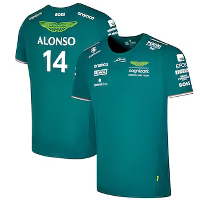 ALONSO #14 Aston Martin F1 Green Team T-Shirt 2023