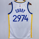 2023/24 Warriors CURRY #2974 White NBA Jerseys