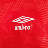 1990 England Away Red Retro Soccer Jersey