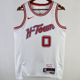2023/24 Rockets WESTBROK #0 White City Edition NBA Jerseys