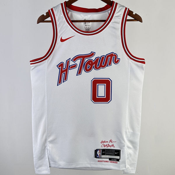 2023/24 Rockets WESTBROK #0 White City Edition NBA Jerseys