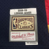2008/09 Cleveland JAMES #23 Retro Dark Blue NBA Jerseys热压