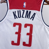 2023/24 Wizards KUZMA #33 White Home NBA Jerseys