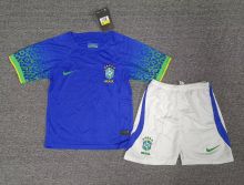 2022/23 Brazil Away Blue Kids Jersey