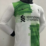 2023/24 LFC Away White Green Player Version Long Sleeve Jersey