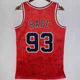 1997/98 Bulls BAPE×M&N #93 Red NBA Jerseys