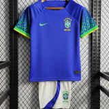 2022/23 Brazil Away Blue Kids Jersey