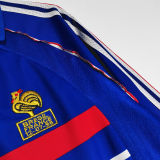 1998 France Home Long Sleeve Retro Soccer Jersey